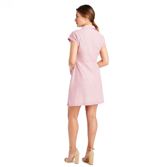 Vineyard Vines seersucker tie front striped dress - 6 - Picture 5 of 10